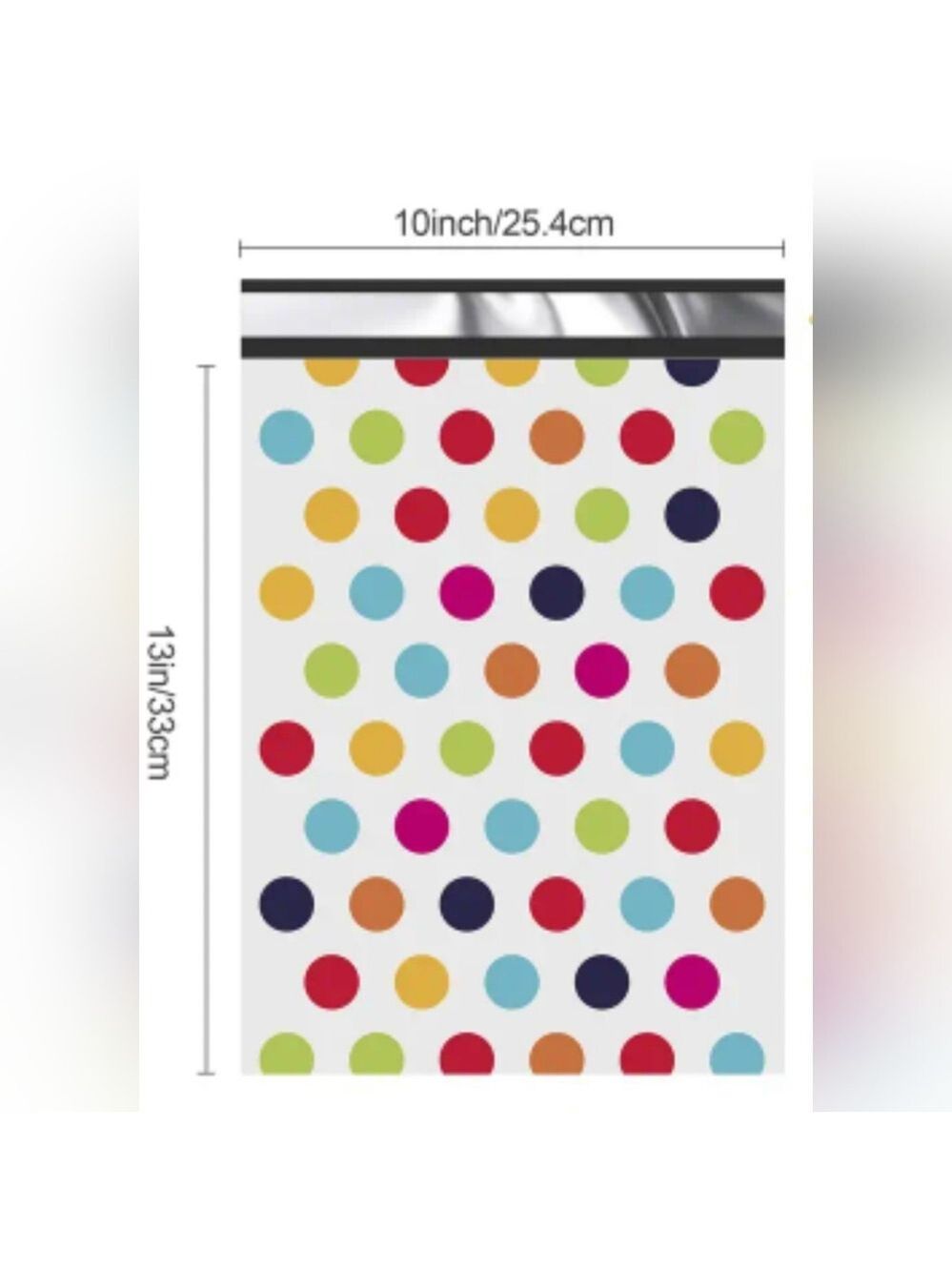 Ten Colorful Polka Dot Thank You 10x13 Poly Mailer - Picture 2 of 5